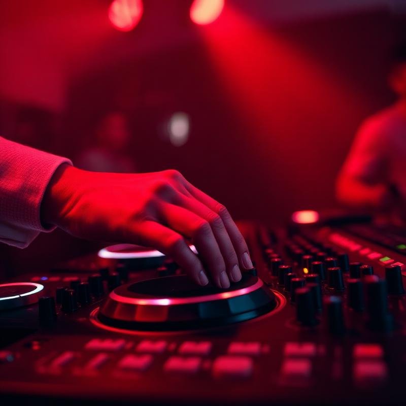 DJ mixing live on stage at a past FLAVA FIESTA night